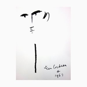 Jean Cocteau - Porträt - Original 1965 Lithographie