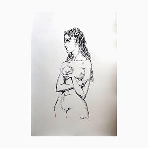 Léonard Foujita - Eve With an Apple - Original Lithograph