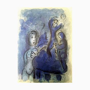 Litografia originale 1960 di Marc Chagall - The Bible - Rahab and the Spies of Jericho