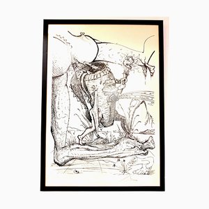 Lithographie Salvador Dali - Les Songes Drolatiques - Lithographie Signée 1973