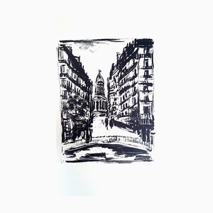 Maurice de Vlaminck - Paris 'Souflot Street - Gravure à l'Eau-Forte 1927