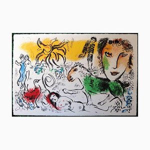 Marc Chagall - The Green Horse - Litografía original de 1973