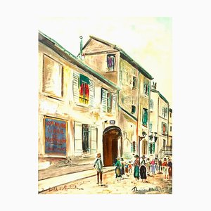 Maurice Utrillo (después) - Rue Cortot in Montmartre, Póster firmado litográfico