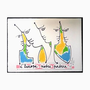 Jean Cocteau - Europe's Founders - Original Lithograph 1961