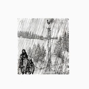 Jean Émile Laboureur - Under the Cross - Grabado Original de 1946