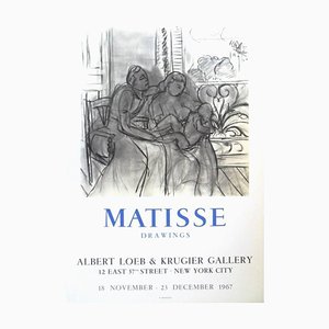 Póster de exhibición vintage - '' Henri Matisse - Dibujos - Nueva York '' 1967
