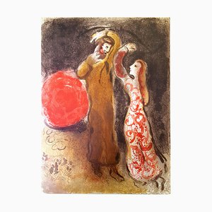 Marc Chagall - Reunión de Ruth and Boaz - Litografía original 1960