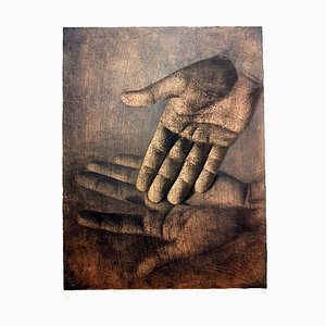 Litografia Isia Leviant - Hands - Signed Circa 1970