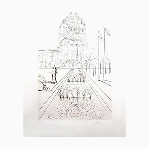 Salvador Dali - City Hall - San Francisco - Original Hand-Signed Etching 1970