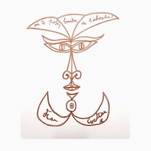 Lithographie Jean Cocteau - Surrealist Smile - 1958