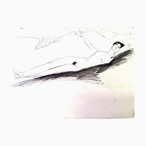 Aguafuerte original 1924 de Jean Gabriel Domergue - Lying Naked