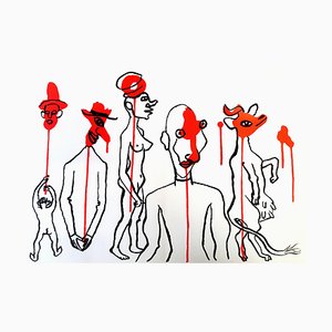 Alexander Calder - Original Lithografie - Hinter dem Spiegel 1976