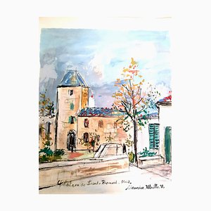 Inspiriertes Dorf von Montmartre - Pochoir 1950