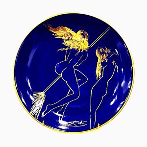 Sabat - Porcelana de Limoges azul y dorado 1968
