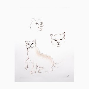 Leonor Fini - Cats - Grabado Original 1985