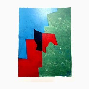 Composition Originale Abstraite Serge Poliakoff - Lithographie 1961
