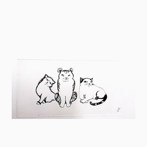 Leonor Fini - Cats Trio - Original Hand-Signed Etching 1985