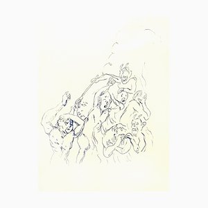 Tsuhugaru Foujita - Fear - Original Drawing 1957