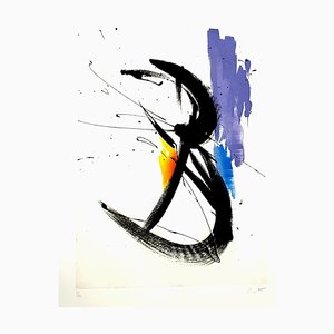 Jean Miotte - Composición abstracta - Litografía original firmada 1990