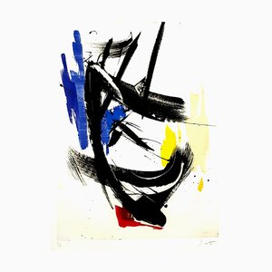 Jean Miotte - Abstrakte Komposition - Signierte Originale Lithographie 1990