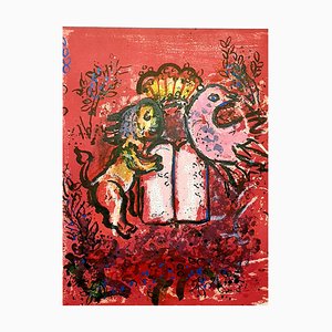 Litografia originale 1962 di Marc Chagall - The Tables of Law