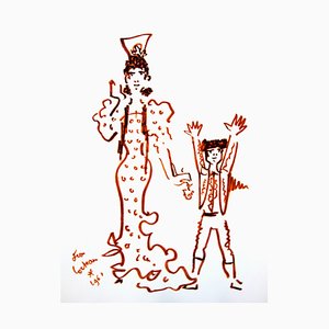 Lithographie Originale de Jean Cocteau - Mother and Son 1965