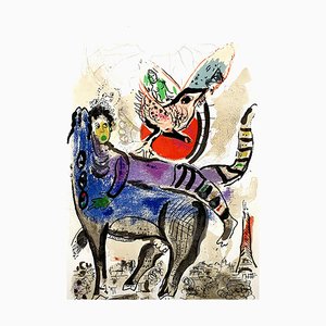 Marc Chagall - La Vache Bleue (Blaue Kuh) - Original Lithographie von 1967