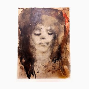Leonor Fini - Chica de pelo rojo - Litografía original 1964