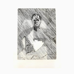 Jacques Villon - Cubist Man - Grabado aguafuerte original 1949
