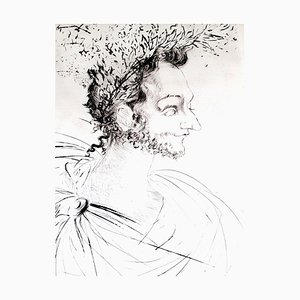 Salvador Dali - The Crown - Gravure à l'Eau-Forte sur Soie 1968