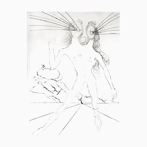 Salvador Dali - Bicephale - Original Etching on Silk 1968