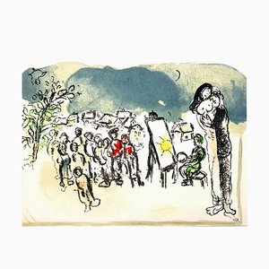 Marc Chagall - Hommage à Julien Cain - Litografía original 1968