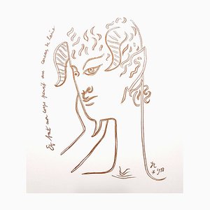 Jean Cocteau - Reflections - Original Lithografie 1958