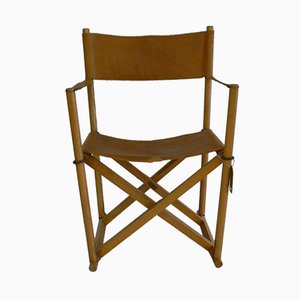 Model MK16 Leather Folding Chair by Mogens Koch for Interna