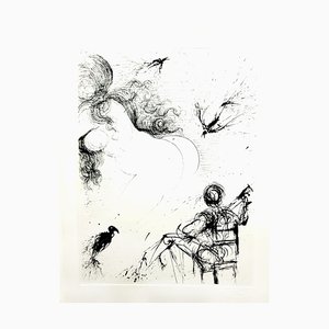Salvador Dali - Nude with Parrots - Original Etching 1967