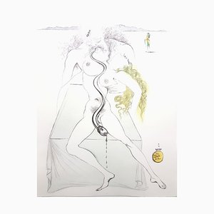 Acquaforte originale del 1967, Salvador Dali - Coppia nuda