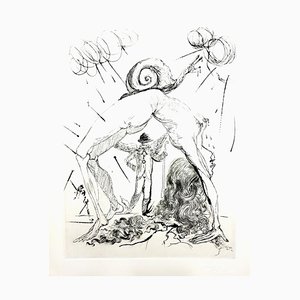 Salvador Dali - Nude with Snail - Original Etching 1967