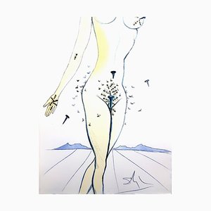 Salvador Dali - Nails on Nude - Grabado Original 1967