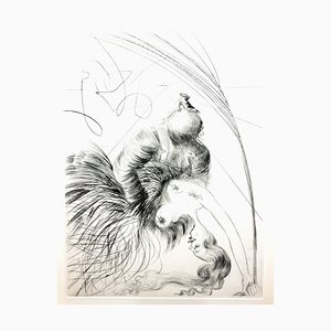 Incisione originale firmata di un francobollo 1968, Salvador Dali - Venus in Furs