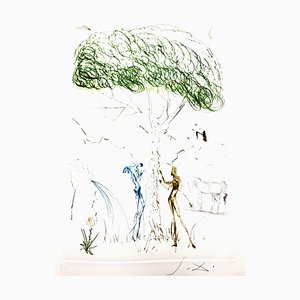 Salvador Dali - Under the Parasol Pine - Original Etching 1970