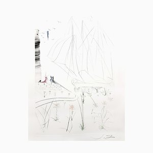Salvador Dali - Die Ankunft von Iseult - Original Radierung 1970