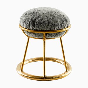 Low Brass Sculpted Stool, Misaya