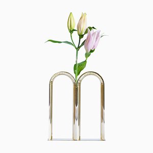 Mirrored Brass ''Bicaudata'' Vase, Ilaria Bianchi