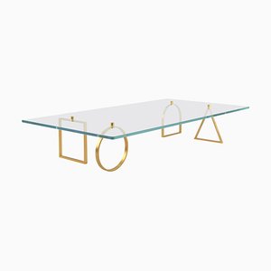 Brass and Glass ''Bagatto'' Coffee Table, Ilaria Bianchi
