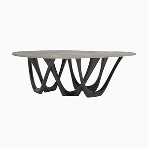 Tavolo G & C, tavolo scultoreo in acciaio verniciato, Zieta