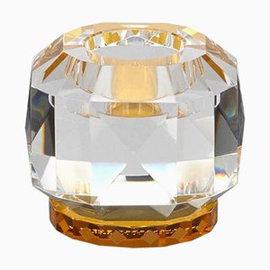Texas Amber Crystal T-Light, Hand-Sculpted Contemporary Crystal