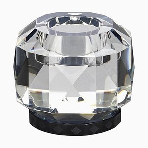 Texas Black Crystal T-Light, Hand-Sculpted Contemporary Crystal