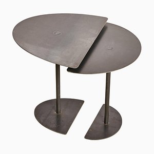 Pair of Demi-Lunes Side Tables Signed by Pia Chevalier