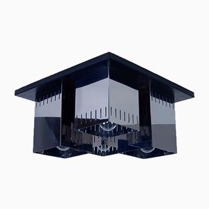 Steel Ceiling Lamp in the Style of Poliarte, 1970s