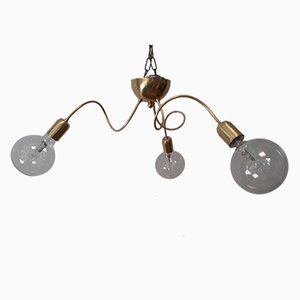 Lampada da soffitto vintage regolabile a tre luci in ottone